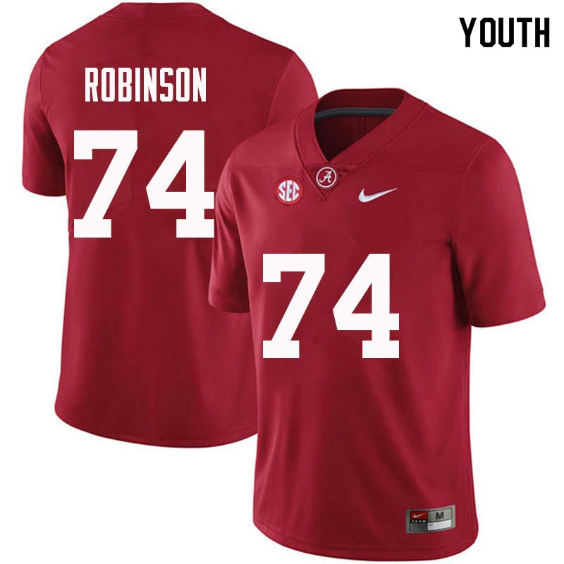 Youth #74 Cam Robinson Alabama Crimson Tide College Football Jerseys Sale-Crimson